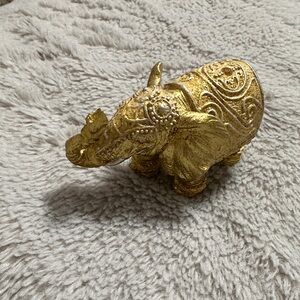 Gold Elephant Figurine
